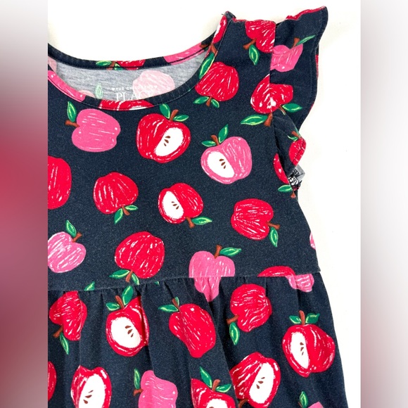 THE CHILDRENS PLACE Girls Lot Apple Print Dress & Tunic 3T School Cottagecore - Picture 8 of 11
